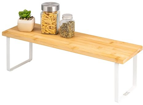 bremermann Küchenregal, Gewürzregal, freistehend, aus Bambus, ca. 50 cm breit (Weiß)