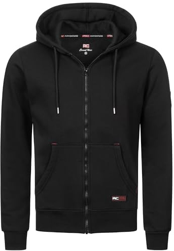 Rock Creek Herren Kapuzenpullover mit Reißverschluss Pullover Hoodie Kapuzenjacke Sweatshirt Kapuzensweatjacke Kapuzenpulli H-387 Schwarz M