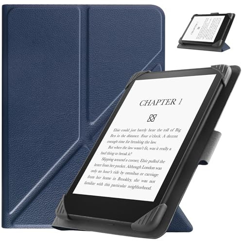 HGWALP Étui Universel pour 6.8 7 eReaders,Folio Stand Coque Housse pour 6.8 Pouces 7 Pouces Kindle Paperwhite/Kobo/Voyaga/Lenovo/Sony eReader-Navy