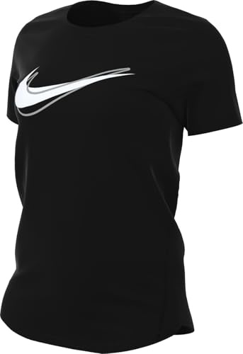 Nike One Swoosh Dri-Fit Women's Short Sleeve Running Top, Black, HJ2204-010, M