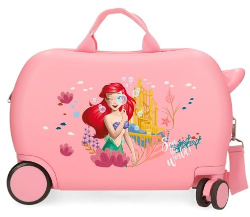 Disney Princess Kinderkoffer, starr, seitlicher Kombinationsverschluss, 4 Räder, Handgepäck aus ABS, einem Starren und leichten Material. Von Joumma Bags., Die kleine Meerjungfrau, Talla única