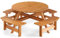 GIANTEX Gartenmöbel Set Holz 8 Personen, Garten Sitzgruppe 4 Bänken & 1 Gartentisch, Picknicktisch mit Schirmloch, Terrassenmöbel Outdoor, Bierbankgarnitur Biertischgarnitur Massiv Tannenholz
