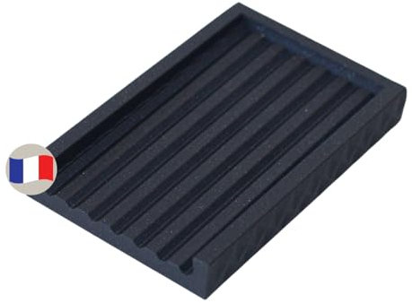 Porte Savon Rectangle - Fabriqué en France - Porte Savon Noir - Accessoire Salle de Bain - Idéal pour Savons Solides - Réalisé en Bioplastique - Anti-dérapant - Range éponge
