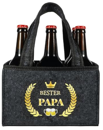 Senken Bester Papa Geschenke Männerhandtasche Bier,Vater Geburtstagsgeschenk für Papa,Biergeschenke für Männer,Männergeschenke zum Geburtstag,Lustige Geschenke für Männer,6 Flaschenträger