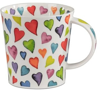 Dunoon XXL Becher Benmore Warm Hearts - 750 ml Bone China JumboTee - Kaffeetasse 0,75l Hochwertige Porzellantasse Elegantes modernes Design Spülmaschinenfest und Mikrowellenfest Geschenk