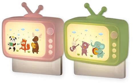 Wetry Baby Nachtlicht, Steckdosenlicht LED mit Schalter, TV | 2 Stück, Warm und Kalt Weiß Umschaltbar, Kinderzimmer Schlaflicht