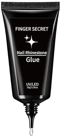 AIJIMEI Nail Rhinestone Glue Kit 30g Regular Type Gel Rhinestone Glue with Crystals Decorations and Tweezer for 3D Nails Art at Home & Salon DIY Manicure (Set 3)