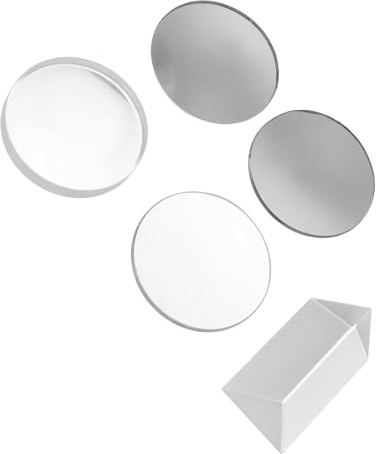 Cabilock 5 Stück Teiliges Optisches Versuchsset mit Glaslinsen Konvexer und Konkaver Linse Kratzfest für Physikunterricht Labor Kompatibel mit Mikroskopen Teleskopen und Kameras Präzise