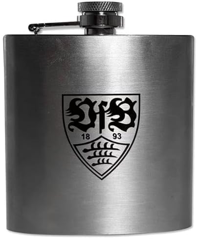 VfB Stuttgart Flachmann aus Edelstahl 6oz offizieller Lizenz Fan Artikel