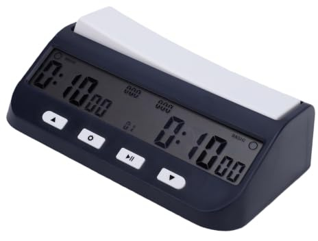 Bewinner Minuterie d'échecs Numérique Professionnelle avec Plusieurs Modes, Grand écran Facile à Lire pour Les Jeux de société, Minuterie Portable Alimentée par Batterie pour Les échecs