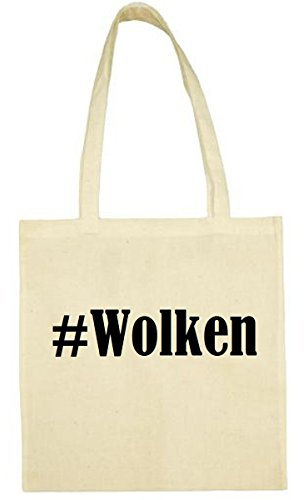 Reifen-Markt Tasche #Wolken Größe 38x42 Farbe Natur Druck Schwarz