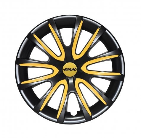Farad Universale Radkappen Radzierblenden Radblenden 15 Zoll Black/Yellow