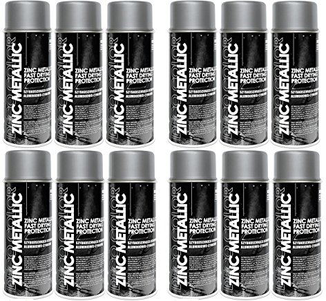 Fahrzeugteile Hoffmann 12 Stück DC ZINC Metallic 400ml Grundierung Zinkspray Rostschutz Korrosionsschutz
