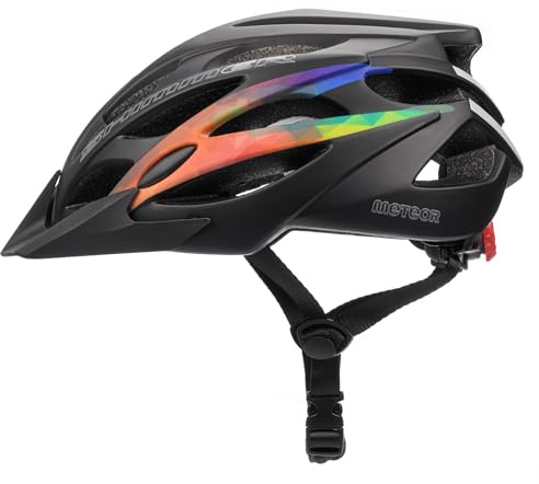 meteor Shimmer In‑Mold Fahrradhelm – Leichter Verstellbarer Helm für Herren Damen Kinder mit Schirm ideal für MTB BMX Skate viele Farben