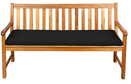 Gutekissen® Sitzkissen für Bank, Gartenschaukeln, Sitz, glatt. FK5 (120x40x5, Schwarz)