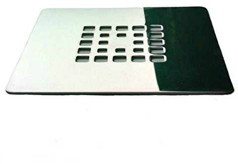 Todo Para La Ducha Rejilla cuadrada de 13 X 13 cm en acero inoxidable para platos de ducha de resina, pizarra, mármol, piedra