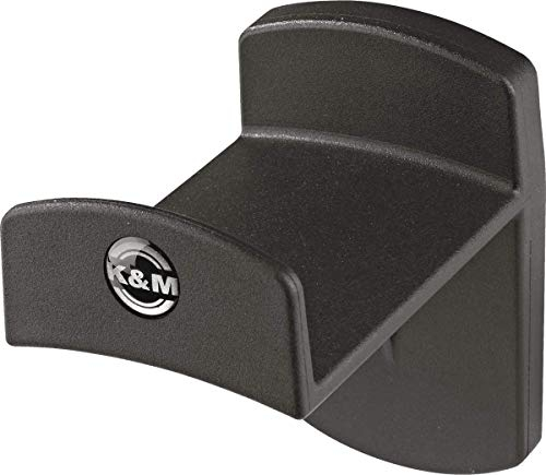 K&M 16312 Supporto da paret per cuffie, nero, in plastica - per cuffie Over Ear, materiale di fissaggio incluso