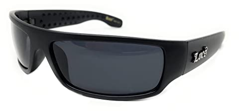 Locs Mad Dog Hardcore Gangster Cholo Narrow Rectangular Sunglasses, Matte Black, One Size