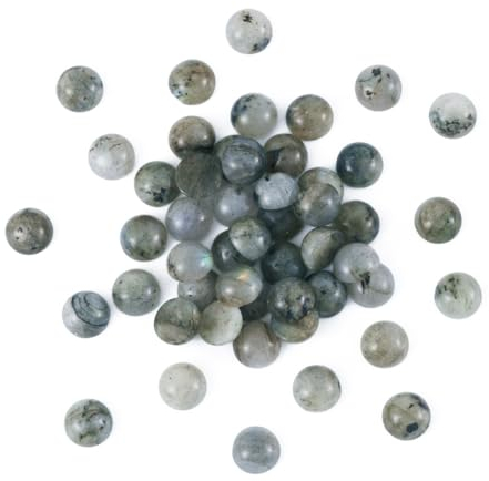 Fashewelry 50 Stück natürliche Labradorit-Cabochon-Steine, halbrunde Perlen, 8 mm, winzige flache Rückseite, Edelstein-Chakra-Heilkristallabdeckung für die Schmuckherstellung