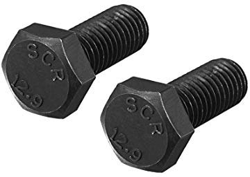 M12 x 30 mm testa esagonale sinistra viti bulloni di fissaggio in acciaio al carbonio nero 2 pezzi