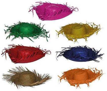 COOLMP Lot de 12 - Chapeau de Paille avec Franges Orange