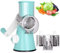 X Home Rotary Cheese Grater, Handheld Rotary Slicer, Vegetable Grater with 3 Replaceable Stainless Steel Blades, Easy to Handle & Clean