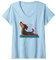Damen Niedlicher Dackel Hund Yoga Position Workout Instructor T-Shirt mit V-Ausschnitt