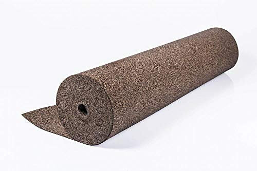 Gummikork, Gummi-Korkunterlage, 10m2, Parkettunterlage und Laminatunterlage, Vibration Schutz Matte, Trittschalldämmung, 1m x 10m - Stark 2mm,3mm,5mm (5mm)