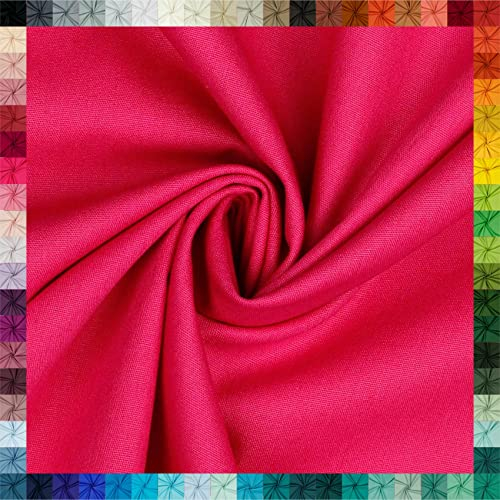 VmG-Store Baumwollstoff Uni 100% Baumwolle Oeko-Tex Meterware ab 50cm über 70 Farben zur Auswahl (055 Pink, 200 x 148cm)