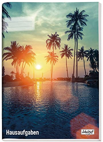 Schulstuff Aufgabenheft A4 für 1 Schuljahr Sunset Hausaufgabenheft ohne Datum by Häfft, 50 Seiten - nachhaltig & klimafreundlich