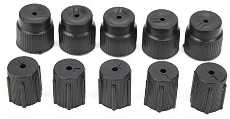 10 Pièces Bouchons de Valve de Climatisation Noirs, Bouchons de Port de Charge de Service 13mm et 16mm pour Pièces de Climatisation de Voiture