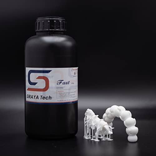 Siraya Tech Fast ABS-ähnliches 3D-Druckerharz, 405 nm, UV-härtendes, nicht sprödes, hochpräzises 3D-Druck-Flüssigkeits-Standard-Photopolymer-Harz für LCD-DLP-3D-Druck (Mecha Weiß, 1 kg)