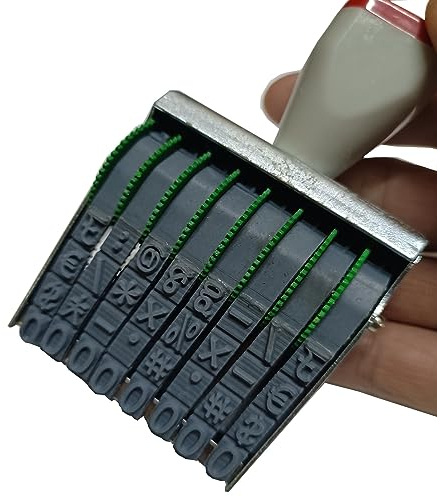 WANLIAN Classic Ziffernstempel 7 mm 8 Band Gummi Nummerierungsstempel, Multifunktions-DIY-veränderbar (0-9)10 Ziffern Zahlen Datum Stempel,Abdruckgröße 54 x 7 mm, mehrfarbig