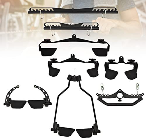 DYK&NX Power Grip Lat Pull Down Bar Attachments, Bodybuilding Workout Matching Handle, Set of 8 for Training, Fitness, Exercise, Workout