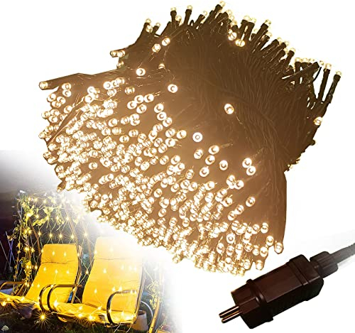 FeelHea LED Lichternetz 6x4m Lichterkette Lichterkettennetz mit 8 Leuchtmodi und Stecker Deko Leuchte für Innen und Außen Weihnachten Hochzeit Party (6 x 4m, 480 LEDs Warmweiß)