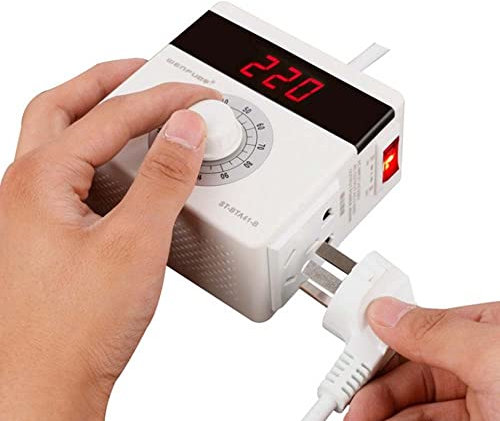 LeTkingok Convertitore Ad Alta Potenza 220V Trasformatore di Sicurezza Regolatore di Tensione Elettronico Monofase Presa di Regolazione Della Tensione 4000W