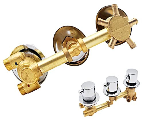 2/3/4/5 Voies Mitigeur Thermostatique Robinets De Douche,Laiton Mitigeur Cabine De Douche Aves Cartouche Céramique,Trois Support Commande,G1/2,Argent Intubation 5-way