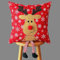 Raebel OHG Kissenhülle Kissenbezug Dekokissen Sofakissen 40 x 40 cm Herbst Winter Weihnachten applizierter Elch mit Schlenkerbeinen
