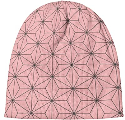 Roffatide Anime Dämonentöter Beanie Mütze Kamado Tanjirou Nezuko Schädel Mützen Winter Strickmütze für Jungen Mädchen bestickte Beanie Mütze