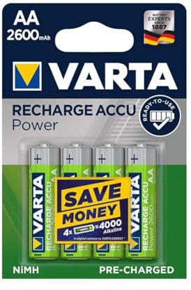 OISE ART STORE Trade Shop - 4 Pile Varta Stilo Batterie AA Alkaline Ricaricabili 2600mah Nimh Hr6 1.2v Accu