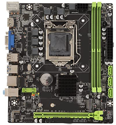 ASHATA H310B Motherboard Game PC, LGA 1151 Gigabit Netzwerkkarte PCIE3.0 16X DDR4 SATA3.0 USB HDMI VGA M.2 NGFF 32GB ATX Gaming Motherboard mit SATA Kabel und Schallwand