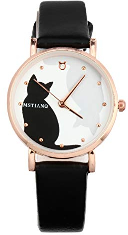 iplusmile 2St Katzenuhr Lustige Uhren für Damen Frauen beobachten für Kinder für Teenager-Mädchen kreative Uhr Cartoon-Uhr Quarz Gurt Zubehör Damenuhr