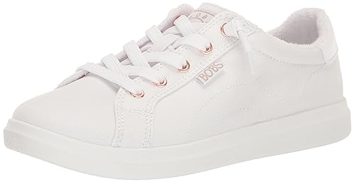 Skechers Women's Bobs D'Vine Sneaker, White Canvas, 3.5 UK