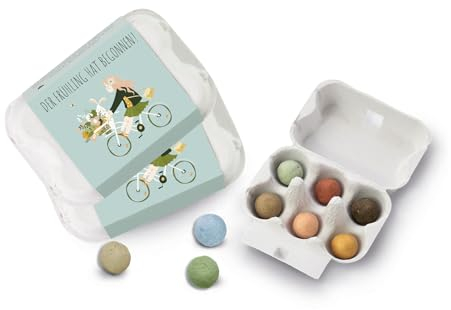 Blossombs Samenbomben Spring Blumensamen - 2 x Eierkarton mit 6 Saatbomben - Hallo Frühling Blumen Geschenke für Frauen und Männer Seetbombs Bienen, Schmetterling und Hummeln