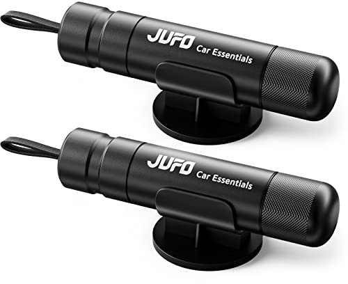 JUFO Safe Pro X 2 Packs Car Escape Tool — Seat Belt Cutter, Emergency Car Window Breaker, Safety Hammer & Life Hammer(Black+Black)