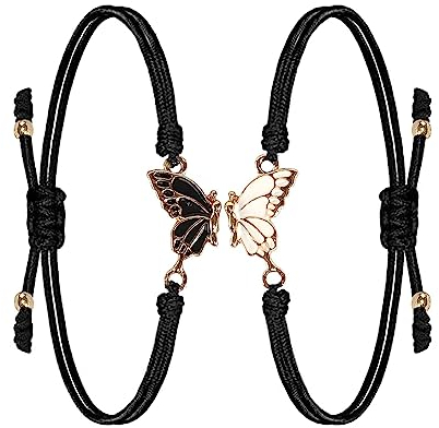 IFUDE Freundschaftsarmband mit Schmetterling Armband, Freundschaftsarmband Damen für 2 mit Schmetterling Armband für Beste Freundin Geschenk