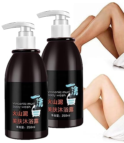 3-in-1 Effektive vulkanische Schlammhautaufhellung, Körperlotion, 250 ml, Lifusha, vulkanischer Schlamm, Körperwäsche, Aufhellung, Badeaufhellung,Schlamm, tiefenreinigend,schnell aufhellend (2 Stück)