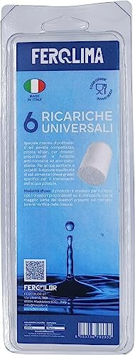 FERQLIMA Ricariche di Polifosfato in Polvere Super Concentrate per Caldaie 6 pezzi Ricarica Anticalcare per Acqua Pulita e Potabile a Lunga Durata (1 Confezioni da 6 Ricariche)