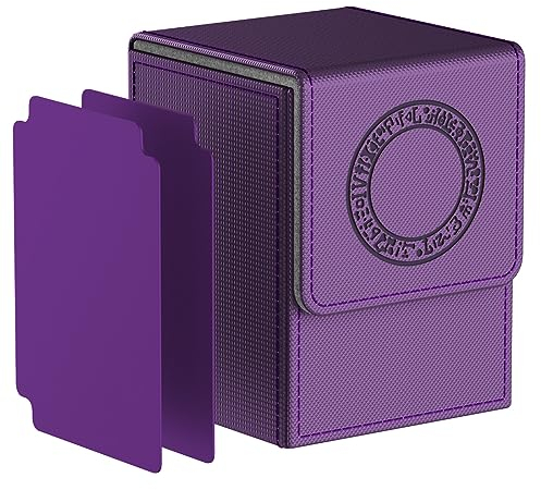 Bheddi Sammelkarten Box für YGO 100+ Karten mit 2 Trennfäche-Kartenbox für Spielkarten zum Sammeln und Tauschen (Spellbinding Circle, Lila)