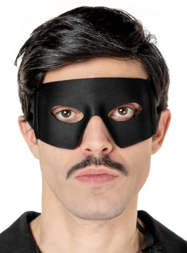 Zorro Maske - Kostüm-Zubehör des schwarzen Rächers für Karneval, Halloween & Motto-Party